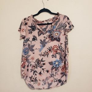 Loft pink floral shirt